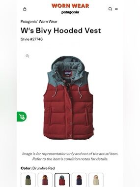 Patagonia Women's Bivy Hooded Vest - Drumfire Red with Grey Hood